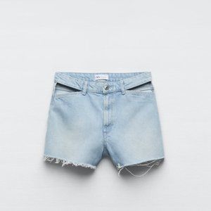 NEW ZARA CUT-OUT DENIM SHORTS WITH TAGS